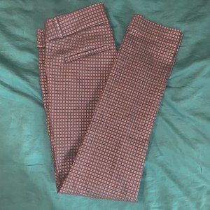 Loft Marissa Skinny Blue cross pattern pants 4
